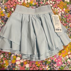 NWT Lululemon Court Rival Skirt. Powder blue. Size 0